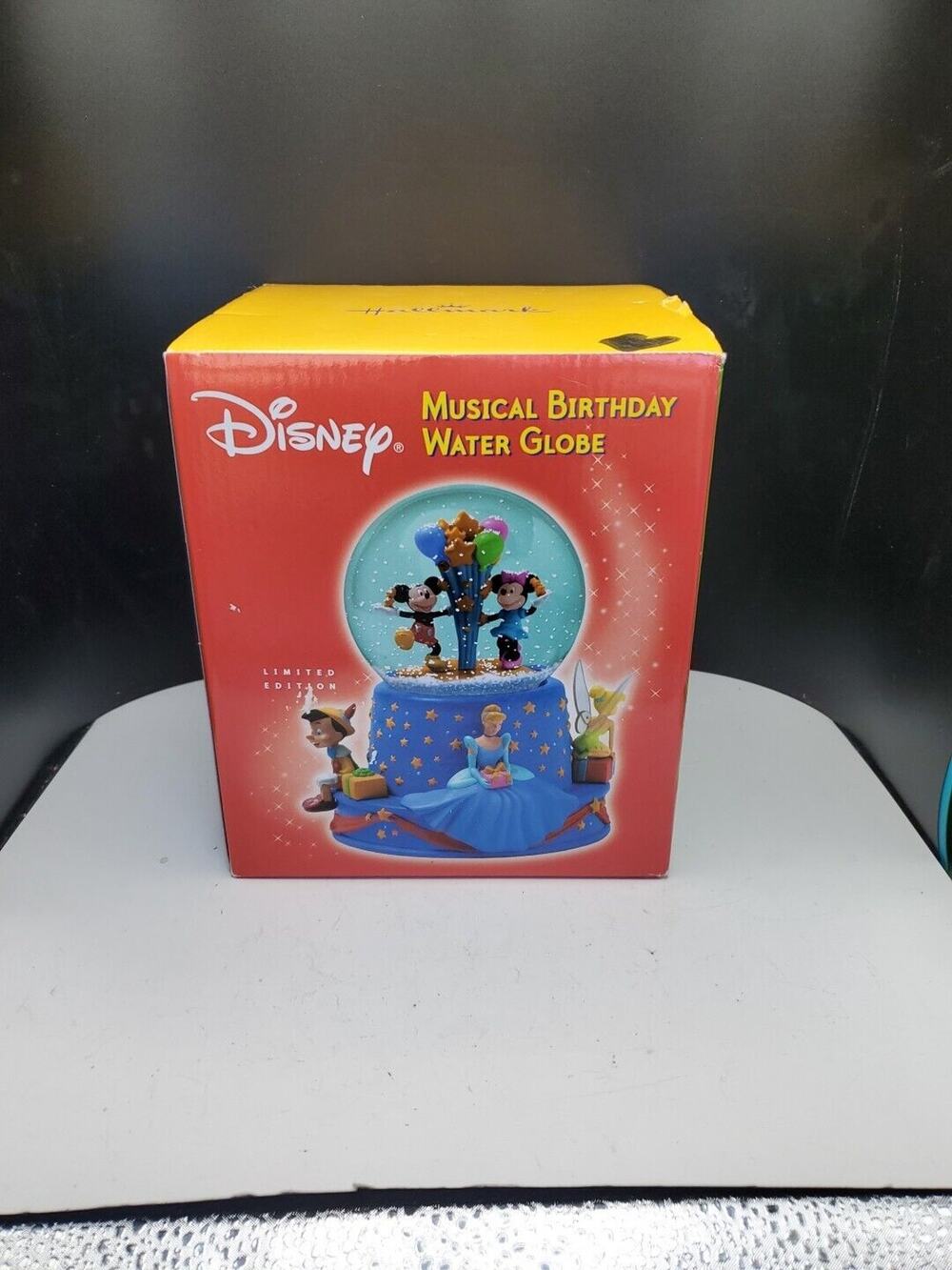 Disney Musical Birthday Water Globe Walt's 100th Hallmark 2001 Mickey Minnie
